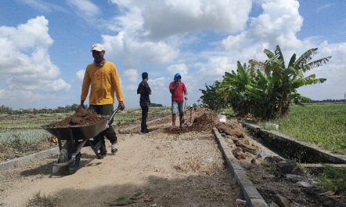 Permudah Akses Perekonomian Warga, Pemdes Wonokasian Sidoarjo Bangun Infrastruktur Jalan