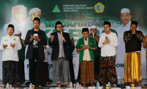 Mujahadah Kubro Awali Konferwil GP Ansor Jatim di Pesantren Zainul Hasan Genggong