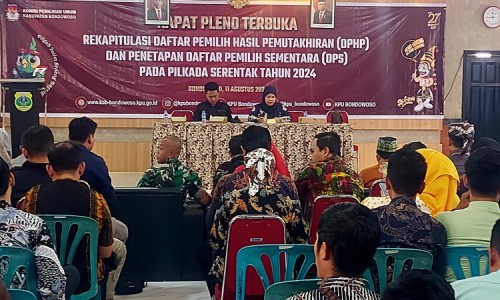 KPU Bondowoso Rapat Pleno Tetapkan Sebanyak 602.444 Orang DPS