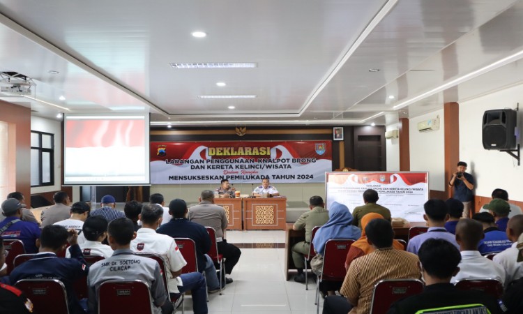 Dukung Pemilu Damai, Satlantas Polresta Cilacap Deklarasi Anti Knalpot Brong