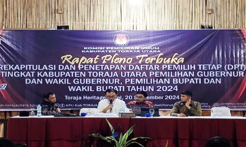 DPT Kabupaten Toraja Utara Ditetapkan, Tercatat Sebanyak 181.033 Pemilih