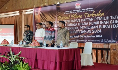 KPU Toraja Utara Bakal Tetapkan DPT Pilkada Serentak 2024 Hari Ini