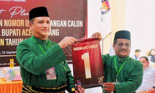 Lawan Kotak Kosong, Calon Tunggal Dapat Nomor Urut 1 di Pilkada Aceh Tamiang 2024