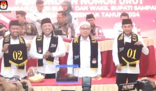 Dua Paslon Bupati Sampang Ambil Nomor Urut, Selanjutnya Gelar Deklarasi Damai