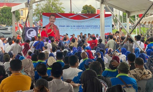 Ribuan Relawan dan Pendukung Rudi - Rafiq, Padati Posko Pemenangan HMR berAURA di Sei Panas Batam