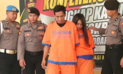 Resmob Polresta Sidoarjo Ringkus Pasutri Pelaku Pencurian Motor di Krian 