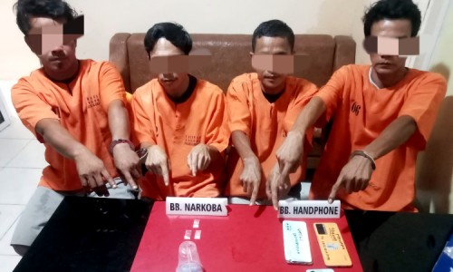 Pesta Narkoba, Polisi Tangkap Empat Pria di Kampar Riau