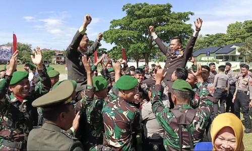 Polres Tator Ikut Meriahkan Upacara HUT ke-79 TNI di Kodim 1414