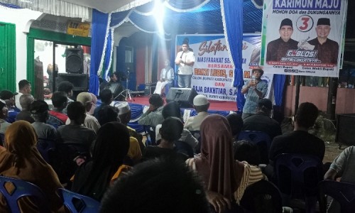 Paslon Bakti-Raja Ajak Warga Sei Ayam Berjuang Bangun Karimun