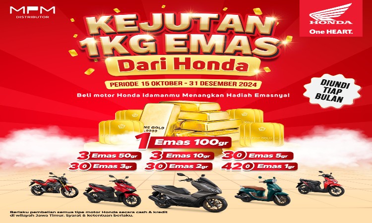 Kejutan Istimewa Pembelian Honda: Dapatkan Kesempatan Menangkan Total 1 Kg Emas