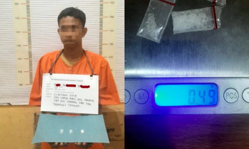 Edarkan Sabu, Satresnarkoba Polres Tapteng Bekuk Kuli Bangunan di Pinangsori