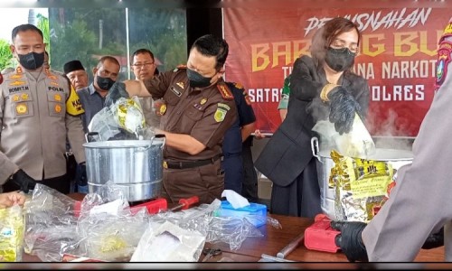 Polres Karimun Musnahkan Sembilan Kilogram Lebih Narkotika Jenis Sabu