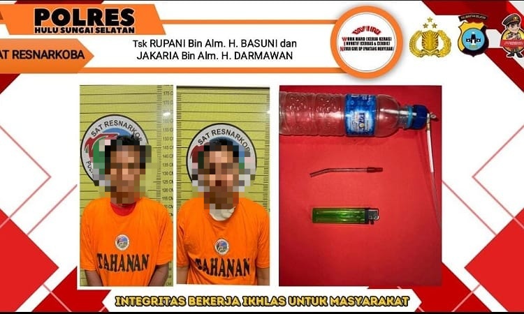 Asik Pesta Sabu di Rumah, 2 Pria di Hulu Sungai Selatan Diamankan Polisi 