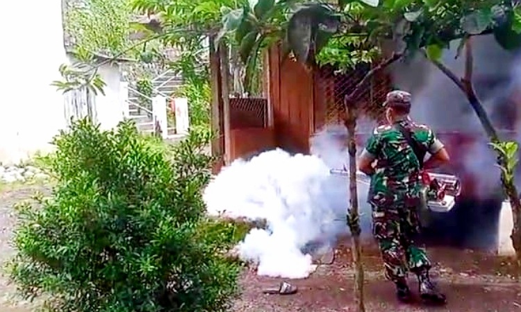Cegah DBD dan Cikungunya di Kalangan Santri, Babinsa dan Puskesmas Lakukan Fogging di Tiga Ponpes Jember