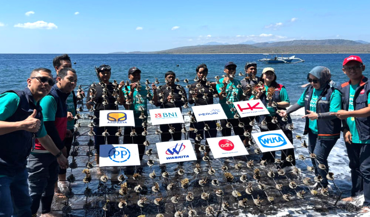 Gotong Royong 8 BUMN Kompak Hijaukan Laut Banyuwangi, 2.500 Terumbu Karang Ditanam di GWD