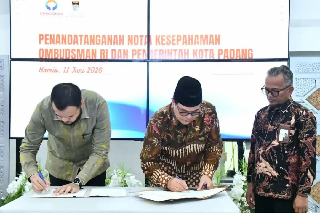 Perkuat Pelayanan Publik, Pemko Padang Tandatangani MoU dengan Ombudsman RI