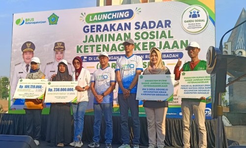 Cegah Miskin Akibat Resiko Kerja, Pemkab Sidoarjo dan BPJS Ketenagakerjaan Luncurkan Gardu Sosial
