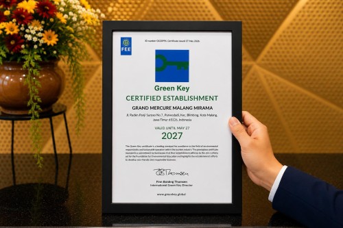 Komitmen Pariwisata Hijau, Grand Mercure Malang Mirama Sabet Sertifikat Green Key